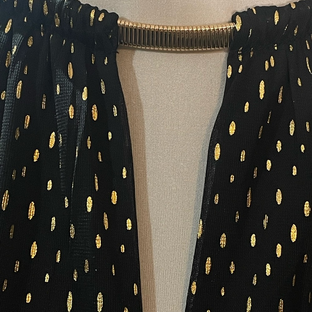 Cache Polka Dot Chain Neck Jumpsuit Black Gold Size Small - Picture 6 of 9